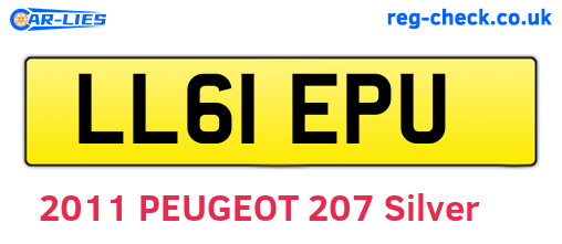 LL61EPU are the vehicle registration plates.