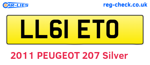 LL61ETO are the vehicle registration plates.