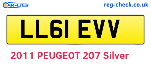 LL61EVV are the vehicle registration plates.