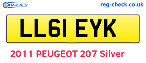 LL61EYK are the vehicle registration plates.
