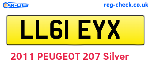 LL61EYX are the vehicle registration plates.