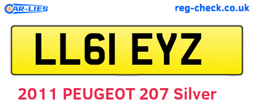 LL61EYZ are the vehicle registration plates.