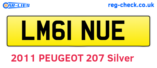 LM61NUE are the vehicle registration plates.