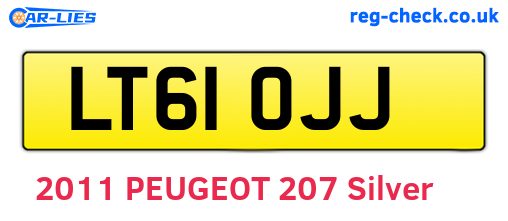LT61OJJ are the vehicle registration plates.