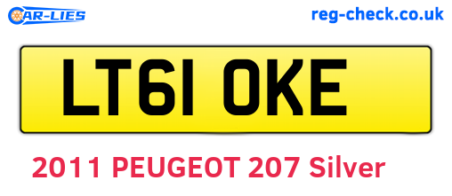 LT61OKE are the vehicle registration plates.