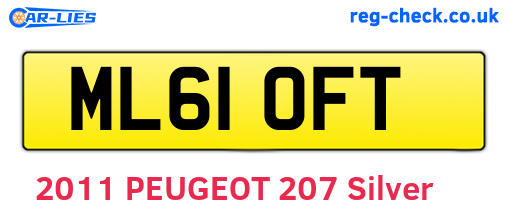 ML61OFT are the vehicle registration plates.