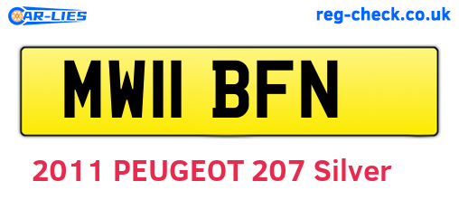 MW11BFN are the vehicle registration plates.