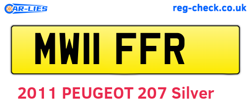 MW11FFR are the vehicle registration plates.