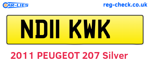 ND11KWK are the vehicle registration plates.