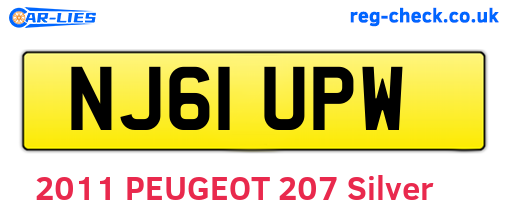NJ61UPW are the vehicle registration plates.