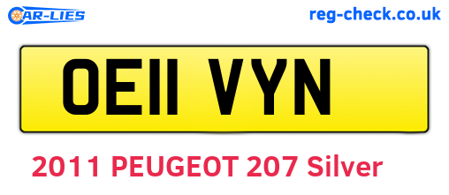 OE11VYN are the vehicle registration plates.