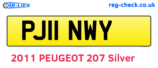 PJ11NWY are the vehicle registration plates.