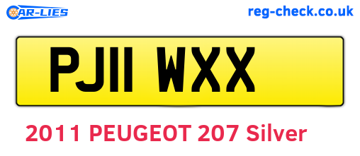 PJ11WXX are the vehicle registration plates.