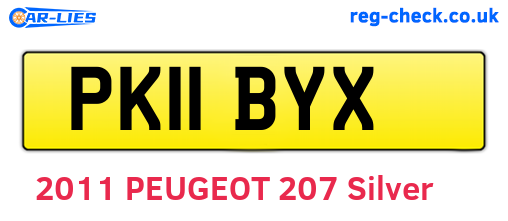 PK11BYX are the vehicle registration plates.