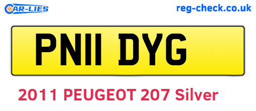 PN11DYG are the vehicle registration plates.