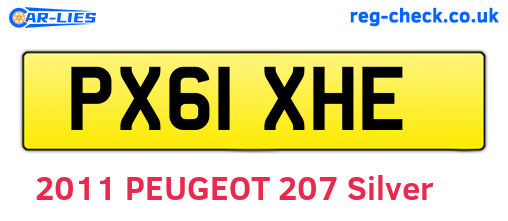 PX61XHE are the vehicle registration plates.