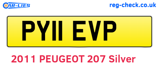 PY11EVP are the vehicle registration plates.