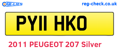PY11HKO are the vehicle registration plates.