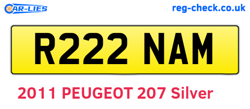 R222NAM are the vehicle registration plates.
