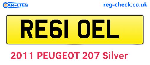 RE61OEL are the vehicle registration plates.
