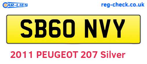 SB60NVY are the vehicle registration plates.