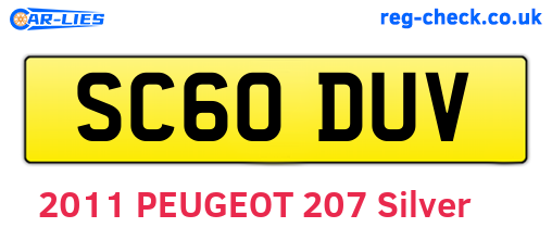 SC60DUV are the vehicle registration plates.