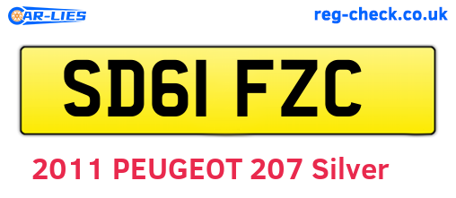 SD61FZC are the vehicle registration plates.