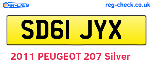 SD61JYX are the vehicle registration plates.