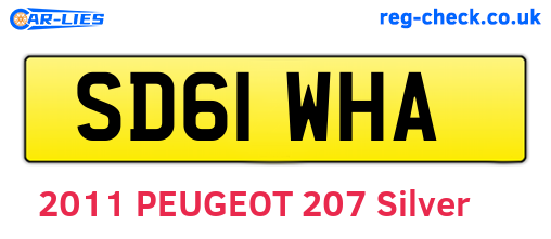 SD61WHA are the vehicle registration plates.