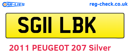 SG11LBK are the vehicle registration plates.