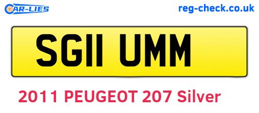 SG11UMM are the vehicle registration plates.