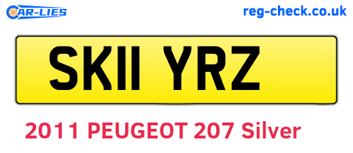 SK11YRZ are the vehicle registration plates.