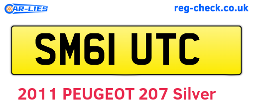 SM61UTC are the vehicle registration plates.