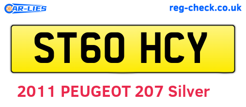 ST60HCY are the vehicle registration plates.