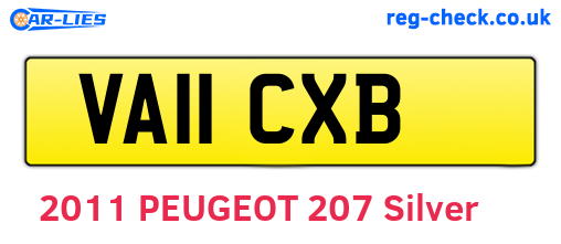 VA11CXB are the vehicle registration plates.