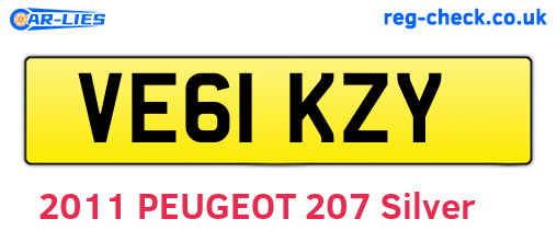 VE61KZY are the vehicle registration plates.