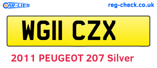 WG11CZX are the vehicle registration plates.