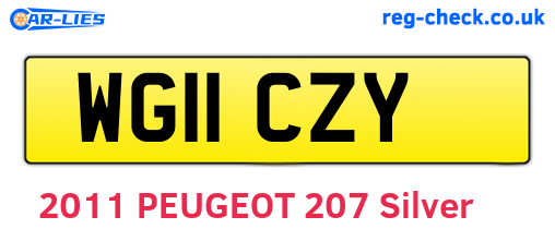 WG11CZY are the vehicle registration plates.