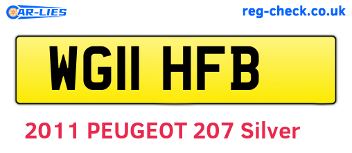 WG11HFB are the vehicle registration plates.