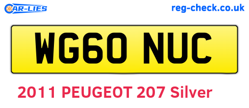 WG60NUC are the vehicle registration plates.