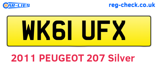 WK61UFX are the vehicle registration plates.