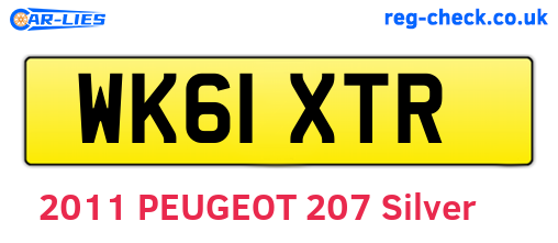 WK61XTR are the vehicle registration plates.