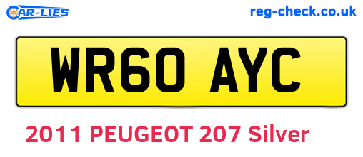 WR60AYC are the vehicle registration plates.