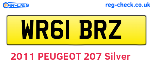 WR61BRZ are the vehicle registration plates.