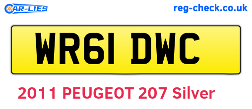 WR61DWC are the vehicle registration plates.