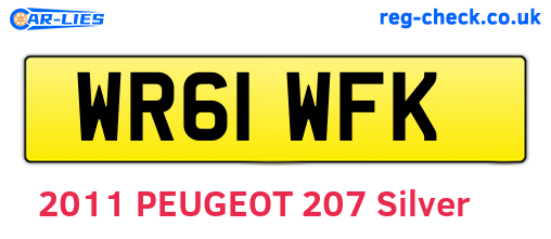 WR61WFK are the vehicle registration plates.