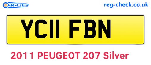 YC11FBN are the vehicle registration plates.