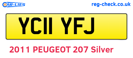 YC11YFJ are the vehicle registration plates.