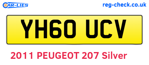 YH60UCV are the vehicle registration plates.