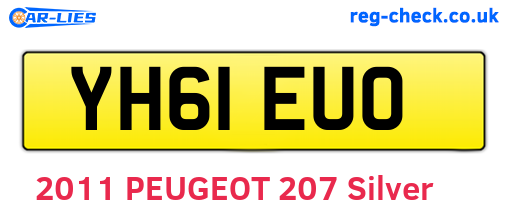 YH61EUO are the vehicle registration plates.